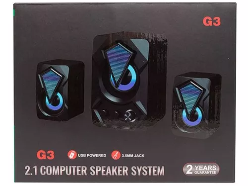 Parlantes Gamer 2.1 G3 Rgb Para Pc / Portátil, 11 Watts Rms