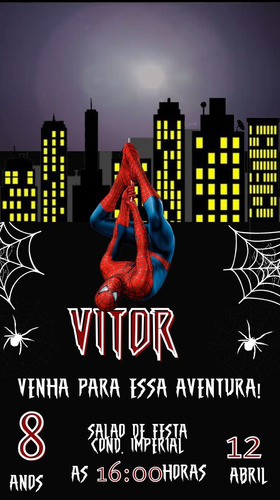 Convite Digital Com Vídeo Do Personagem Infantil/ Convite An