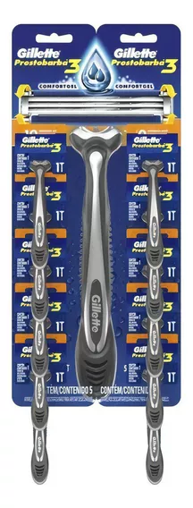 Máquina Afeitar Gillette Prestobarba 3 Comfortgel Pack X 10u Gillette Prestobarba3 Comfortgel - Pack - 10