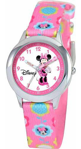 Reloj Minnie Mouse W000036 Para Niñas Color Rosa