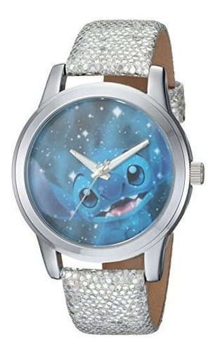Reloj Casual De Cuarzo, Color Lila Y Tejido De Disney Para M
