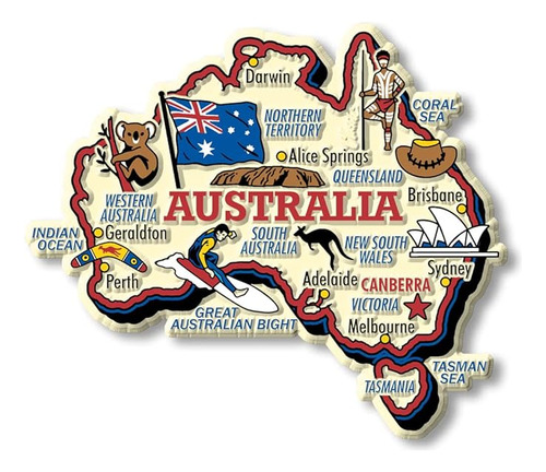 Iman Mapa Pais Gigante Australia Por Classic Magnets Recuerd