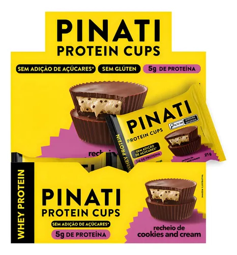 Whey Barra Proteína Cookies & Cream 21g - Caixa 18un Pinati
