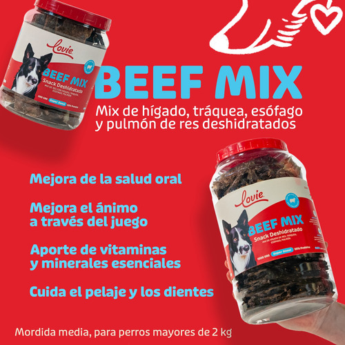 Beef Mix 500grs. Mix De Hígado, Tráquea Y Pulmón De Res