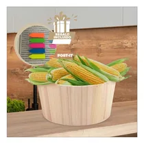 Comprar Recipiente Minimalista De Madera 20x10cm Y+post-it Adhesivos