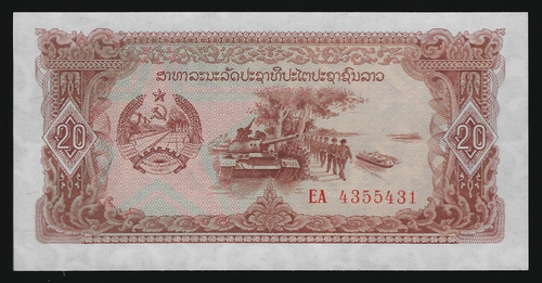 Laos, 20 Kip, 1979. P#28r. Reposicion. Sin Circular