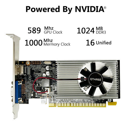 Tarjeta Gráfica Qthree Gt Mb Ddr3, 64 Bits, Vga, Hdmi, Gpu D