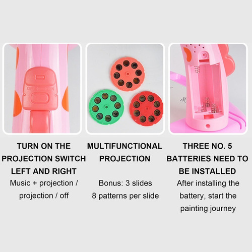 Mini Mesa De Dibujo Creativo Led Jirafa Proyector Infantil