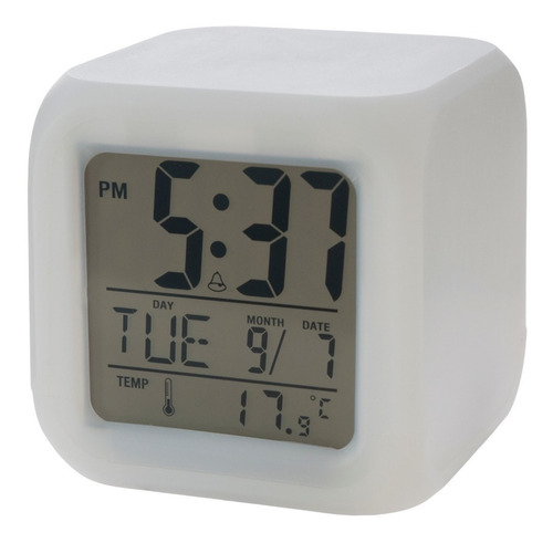 Reloj Despertador Cubo Luminoso Digital Alarma Temperatura