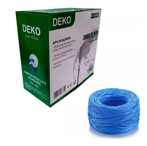 Cabo De Rede Cat6 Deko Blindado Caixa Bobina 305m 23awg