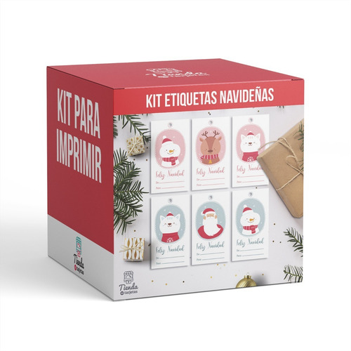 Imagen 1 de 5 de Etiquetas Navideñas Colgantes Tags Para Imprimir Navidad