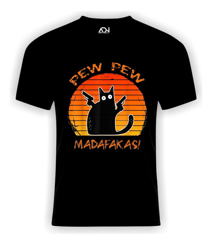 Remera Gato Pew Pew Madafakas Naranja / Anime / Zona Sur