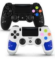 Comprar ISHAKO Control Inalámbrico Compatible Con Playstation 4 Y Pc Smartphone Vibración De Doble Sensor De Movimiento De 6 Ejes Joystick Gamepad Mando De Juegos Negro Y Blanco 2 Piezas