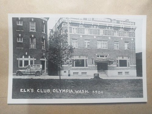 Usa Antigua Foto Postal Washington Olympia Elk's Club