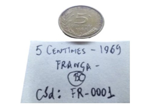 5 Centimes 1969 França Estado De Conservação Bc Cód.fr0001 (Usado)