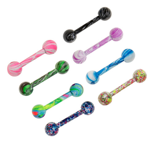 8 Piezas De Acero Inoxidable Lengua Barras Anillos Anillos