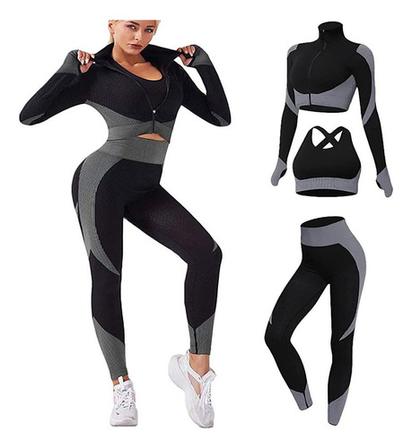 3pcs Ropa De Gimnasia Para Mujer Ropa Deportiva Ropa De Yoga