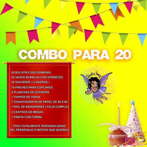 Combo Cumpleaños Mario Bros Piñata + 20 Bolsitas G Eva