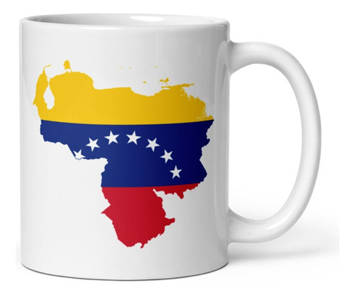 Taza De Cafe Ceramica Bandera Venezuela - Frases Varios 