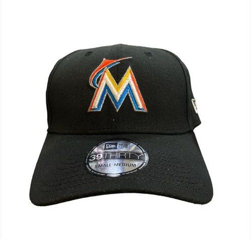 Gorra New Era Miami Marlins Negra 39 Thirty Chica-mediana