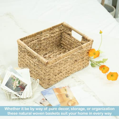 Cesta Rectangular De Mimbre Grande Para Organizar En Estante
