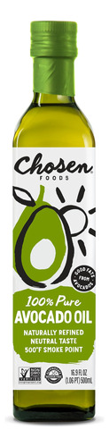 Chosen Foods Aceite De Aguacate 100 % Puro, 16.9 Oz, Sin Pro