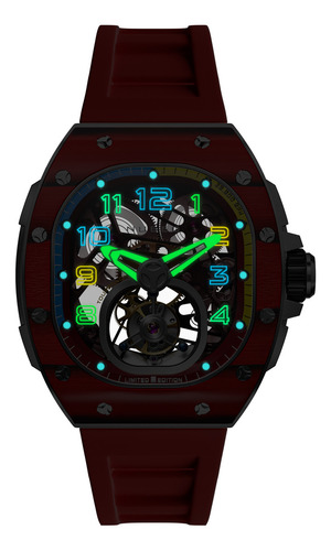 Reloj Hombre Nubeo Dark Red Nb-6108-03 Edición Limitada