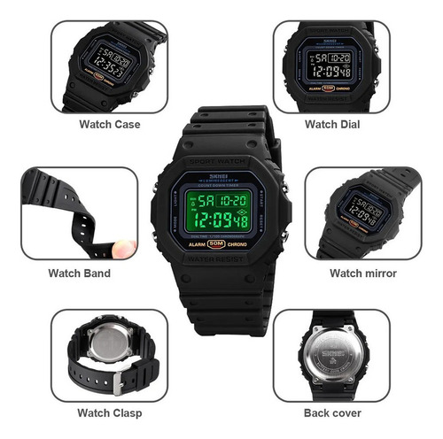 Reloj Digital Deportivo Led Electrónico A Prueba De Agua Par