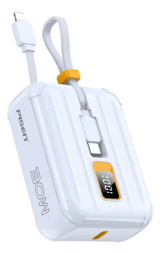 Power Bank Pisen 10000 Para iPhone 12 Al 16 30w Azul