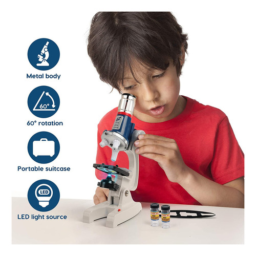 Kit De Microscopio D-fantix Para Niños 8-12, Kit De Ciencias