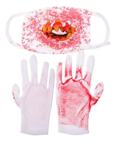 1 Juego De Guantes De Sangre Para Cosplay Y Máscara Espeluzn