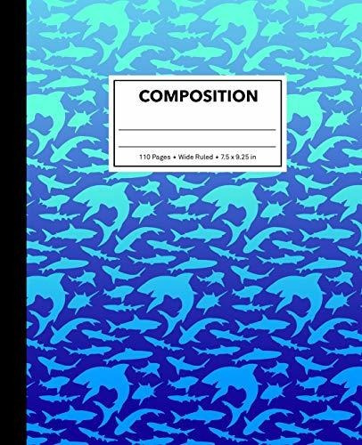 Book : Composition Blue Gradient Shark Composition Notebook
