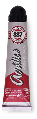 Acrilico Profesional Alba Pomo 60ml Rojo Carmin 887