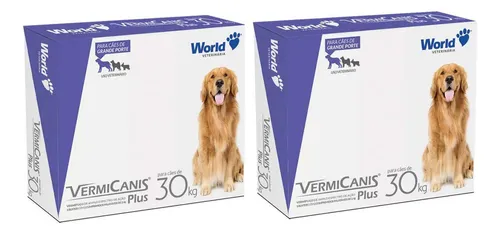 comprar Remédio Para Verme Cães 30kg Vermicanis Plus Vermifugo 2 Cx