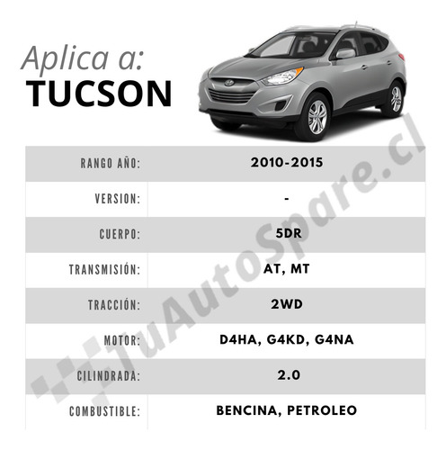 Amortiguador Trasero Tucson (2wd) 2010-2015. Par