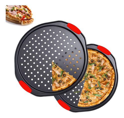 Rarapop Sarten Para Pizza Asa Silicona Versatil Bandeja Al