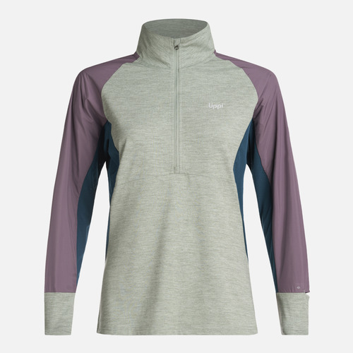 Poleron Mujer  Egger 1/4 Zip Melange Jade Lippi