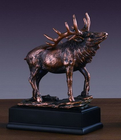Acabado En Bronce Elk Estatua 7.5 Inches De Altura