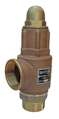 Imagen 1 de 4 de Valvula De Seguridad Alivio A Resorte Bronce 1 1/4 Pulgada