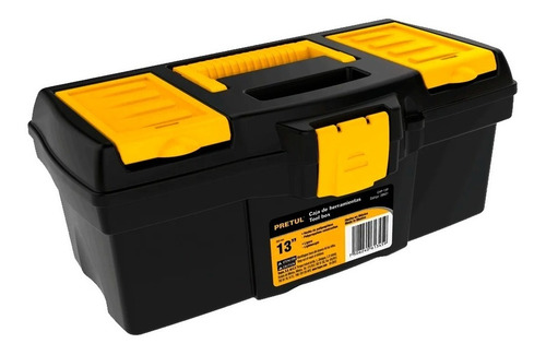 Imagen 1 de 2 de Caja Para Herramienta Con Compartimentos Pretul Chp-13cp Broche Amarillo 13 PuLG Plástico Mv Electronica