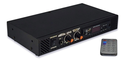 Amplificador 40w (20+20) Ar45 Control Bluetooth Usb Fm Sd