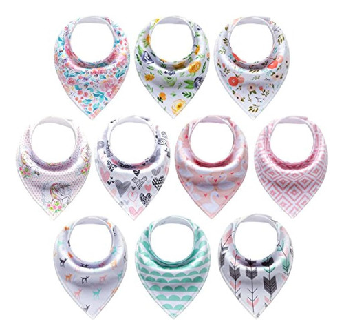 10pack Baby Girl Bandana Drool Baberos Conjunto De Regalo Pa