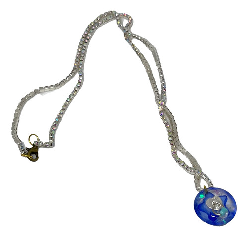 Collar Estrella Encapsulada Kawaii Con Cadena De Cristales
