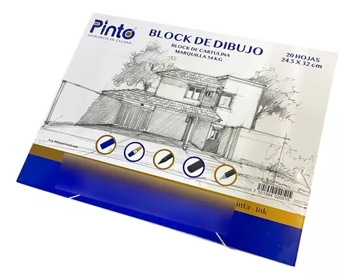 Block Dibujo 10 Hojas Blanco Maquilla Espiral 32 x 24.5 cm Scribe Escolar  1004590