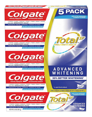 Pasta De Dientes Colgate Total Sf Advanced Whitening 180 Ml