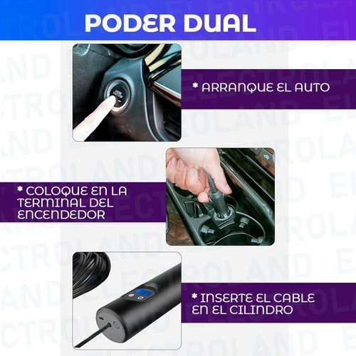 Imagen 5 de 10 de Inflador Portátil Inalámbrico Inteligente De Mano Compresor