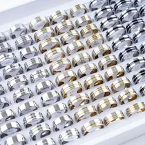Comprar Pack De 15 Anillos Variados De Acero Inoxidable Mujer Hombre