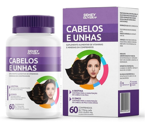 Suplemento Cabelos E Unhas Sidney Oliveira 60 Comprimidos