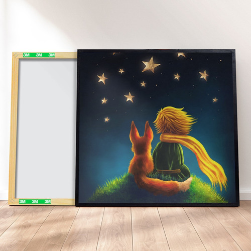 Imagem 1 de 4 de Quadro Decorativo 40x40 - O Pequeno Príncipe Md1