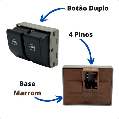 Par Botão Interruptor Vidro Elétrico Saveiro G4 G5 G6 Polo